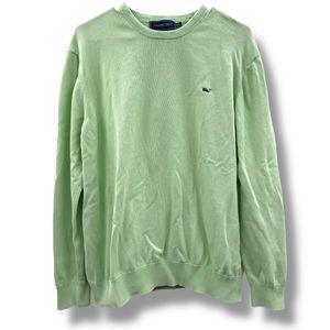 Vineyard Vines Garment-Dyed Cotton Long Sleeve Crewneck Sweater in Mint Green‎ L